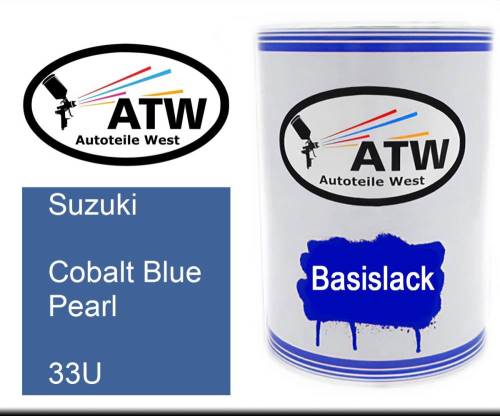 Suzuki, Cobalt Blue Pearl, 33U: 500ml Lackdose, von ATW Autoteile West.